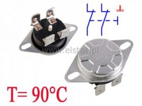 Wyłącznik termiczny 90°C bimetal NC 20A ( reset)