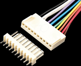 PCB connector straight, white, 2-pin