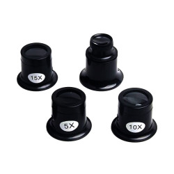Lupa do oka zestaw 4szt zegarmistrzowska 5x 10x 15x 20x