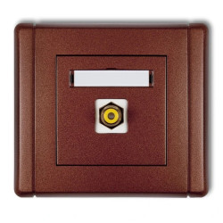 FLEXI Gniazdo pojedyncze RCA (typu cinch - żółty, pozłacane) brązowy metalik 9FGRCA-1