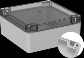 Industrial housing, 122 x 120 x 55 mm, IP66, light gray