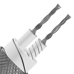 Kabel/przewód termopary J dł. 100m 7/0,2mm -60 → +350 °C. Włókno szklane 2-żyłowy Nieekranowany