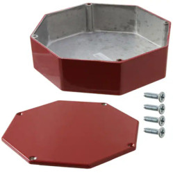 Aluminum enclosure, (L x W x H) 133 x 133 x 35 mm, red, IP54, 1590STPCRD