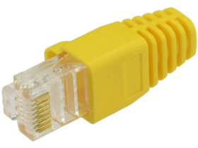 Gumowa osłonka wtyku RJ45 żółta WORECZEK 100szt.
