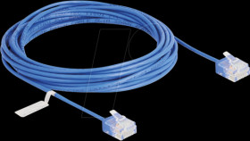 80799 RJ45 Network Cable Cat.6 UTP Ultra Slim 5 m blue with short plug