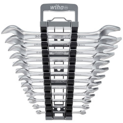 Wiha 44753 Double Open-End Spanner Set, 12 Piece
