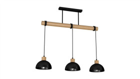 Lampa Wisząca Erik Black/Wood 3Xe27 Mlp7226 Milagro