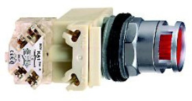 Przycisk podśw. czerw. O 30, kryty z sam. powr., 24 V, 1OC 9001K3L35LRRH13