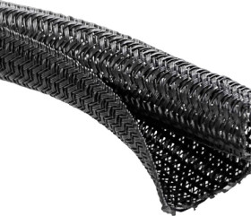 Plastic braided sleeve, range 13-14 mm, black, halogen free, -55 to 155 °C, BYB-5-91F9758