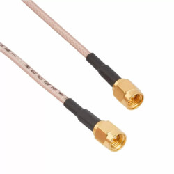 Coaxial cable, SMA plug (straight) to SMA plug (straight), 50 Ω, RG-316, grommet black, 305 mm, 135101-03-12.00