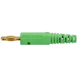Schützinger DI FK 8 L Au/GN Spring-Loaded Plug 4mm Pin Dia Green