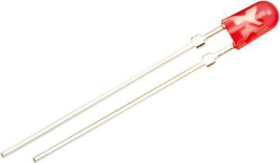 LED, THT, oval, Ø 3.2 mm, red, 624 nm, 780 to 1300 mcd, 110°, 434VD2Q-4C-T