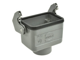 Obudowa złącza; Han B; 19300061750; 6B; metal; proste; na przewód; wyjście na dławnicę M20; z 1 klamrą; 1 górne wyjście przewodu