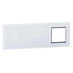 Livolo BIAŁY PANEL SZKŁO 1+1+1+ MIEJSCE NA GNIAZDO 70111G-61