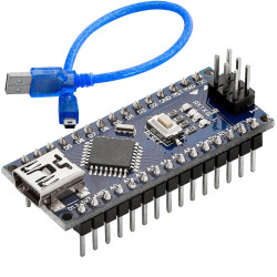AZ-Nano V3-Board Atmega328 CH340 ready soldered, improved version with USB cable
