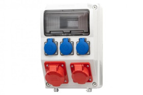 Rozdzielnica CAJA 9M - gniazda 16A 5p, 32A 5p, 3x230V /9 modułów/