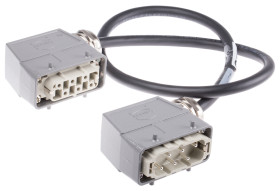 Wzmocnione złącze zasilania 6-pinowe HARTING 9A 600 V Żeńskie do męskiego