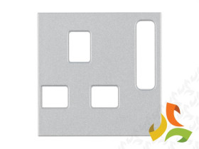 B.Kwadrat/S.1/B.7 Płytka czołowa do gniazda z uziemieniem (standard brytyjski) aluminium mat 3313071404 HAGER