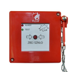 ROP-A z młoteczkiem 2xLED czerwona migająca/zielona, styki XY, W0-ROP-A M1/2K XY CB Z/2 (TEST)