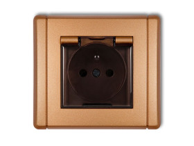 FLEXI Gniazdo hermetyczne z uziemieniem (klapka dymna przesłony torów prądowych) złoty metalik 8FGPB-1zdp KARLIK