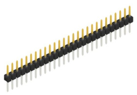 Pin header, 27 pole, pitch 2.54 mm, straight, black, 10046300