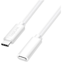 LogiLink CU0222 USB-C cable White 3.00 m USB 2.0 USB-C plug to socket