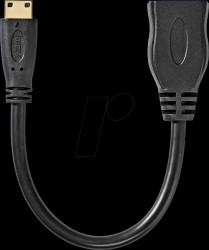 CVGB34590BK02 Mini connector &gt; port, 4K@30 Hz, black, 0.20 m