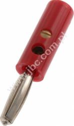 RA-108 RT Wtyk izolowany 4mm, bananowy, z poprzecznym otworem 4mm, przyłącze przykręcane, czerwony, RA108RT, WYPRZEDAŻ