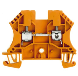 Through terminal block, screw connection, 0.5-6.0 mm², 2 pole, 32 A, 8 kV, orange, 1036760000