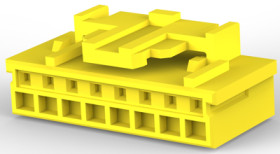Plug housing, 8 pole, pitch 2 mm, straight, yellow, 3-1971030-8