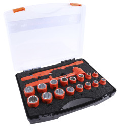 Zestaw nasadek rozmiar napędu 1/2 cala elementy: 19 ITL Insulated Tools Ltd typ napędu Kwadratowy