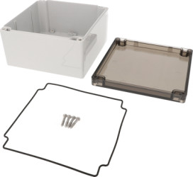 PC enclosure, (L x W x H) 160 x 160 x 89 mm, light gray (RAL 7035), IP66, 1554S2GYSL