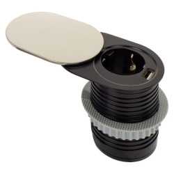 Gniazdo meblowe, blatowe Schuko + 1xUSB