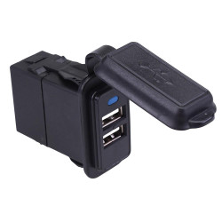 Dual USB-A 5V 2.4V Panel Mount Socket IP64 A13-208
