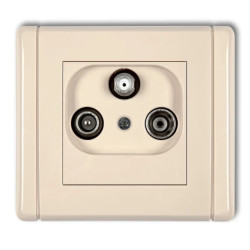 FLEXI Gniazdo antenowe RTV-SAT końcowe 1,5dB beżowy 1FGS