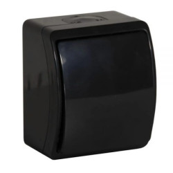 KOALA Łącznik pojedynczy natynkowy wodoodporny IP44 czarny 151-05