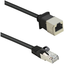 Renkforce RF-4394121 RJ45 Patch Cable CAT 5e F/UTP 1.00m Black Extension Cable