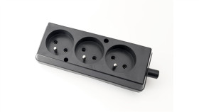 Gniazdo Przenośne Trzykrotne 16A 2P+Z 250V Czarne Gn-370