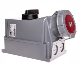 Zestaw instalacyjny z gniazdem 125A 5P (0-1) czerwony 145-6w