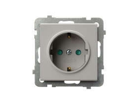 SONATA Gniazdo pojedyncze z uziemieniem schuko z przesłonami kaszmirowy GP-1RSP/m/82 OSPEL