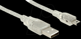 83904 Cable USB 2.0 Type-A male &gt; USB 2.0 Mini-B male 0.5 m transparen