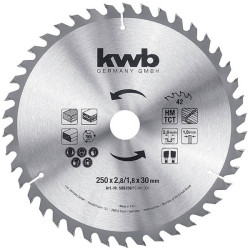 kwb 589359 Series M Circular Saw Blade 250x30mm Carbide teeth