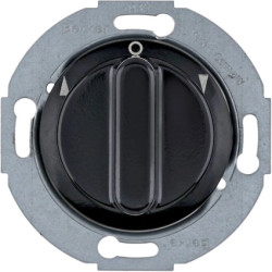 Serie 1930/Glas Łącznik żaluzjowy obrotowy z elementem centralnym i pokrętłem, 1-biegunowy, czarny 381113