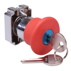 Techna PtecMetMushK40 Key Release 40mm Emergency Stop Button Switch
