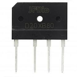 D20XB80 mostek prostowniczy jednofazowy Graetza 800V 20A płaski