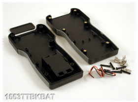 ABS handheld enclosure, (L x W x H) 165 x 80 x 28 mm, black (RAL 9005), IP54, 1553TTBKBAT