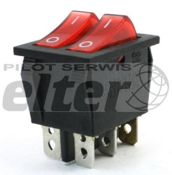 Przeł. kołys. podśw. 2xON-OFF AC czerwony