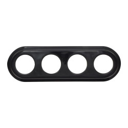 Ramka poczwórna owalna ceramiczna czarna Ceramic Loft