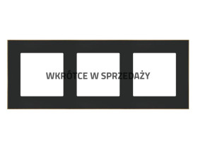 SIMON 55 Ramka 3 potrójna DUO czarna podstawa złota TRD3.166/149 KONTAKT SIMON
