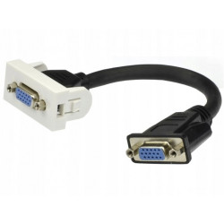 Gniazdo monitorowe SVGA 15pin z przewodem 15cm moduł 1M 22,5x45 biały HQ Mediabox